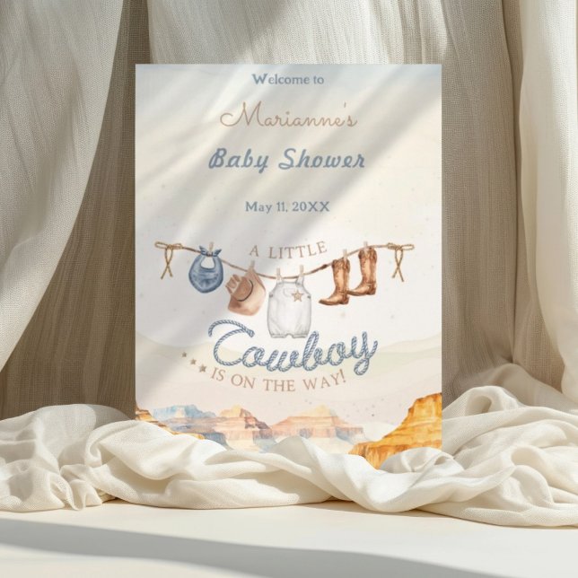 A Little Cowboy Western Canyon Baby Shower Weclome Poster (Creator Uploaded)