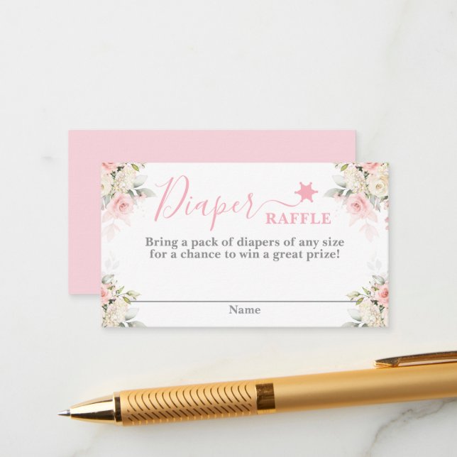 A little Cowgirl Baby shower Diaper Raffle Card (Front/Back In Situ)