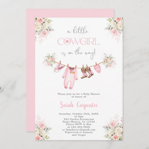 A little Cowgirl Baby Shower Girl Invitation