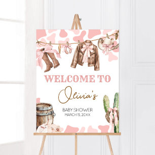 A Little Cowgirl Baby Shower Welcome Poster