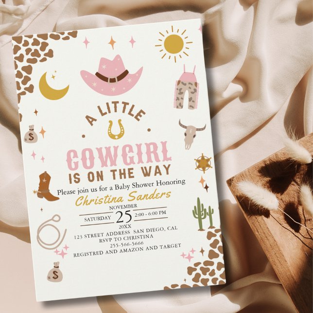 A Little Cowgirl Is on The Way, Baby Shower Invitation (Creator Uploaded)