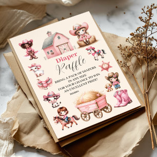 A Little Cowgirl Is On The Way! Diapper Raffle Enclosure Card
