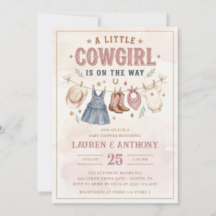 A Little Cowgirl Is on the Way Girl Baby Shower Invitation