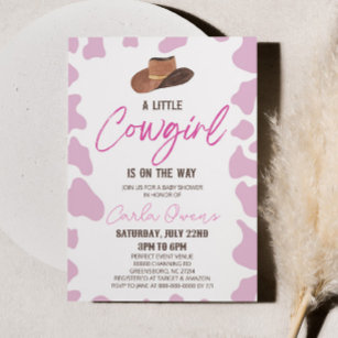 A Little Cowgirl Is On The Way! Rodeo Baby Shower Invitation