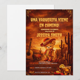 A Little Cowgirl mexican Spanish girl baby shower  Invitation