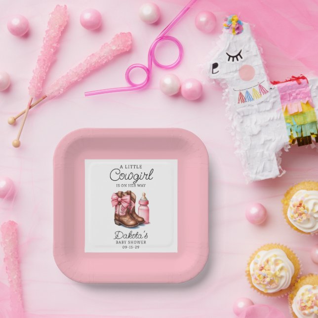 A Little Cowgirl Pink Wester Rodeo Paper Napkins  Paper Plate (Party)