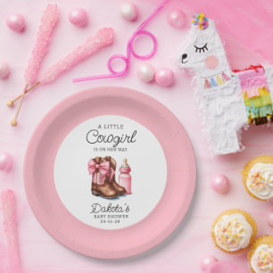 A Little Cowgirl Pink Wester Rodeo Paper Napkins  Plate