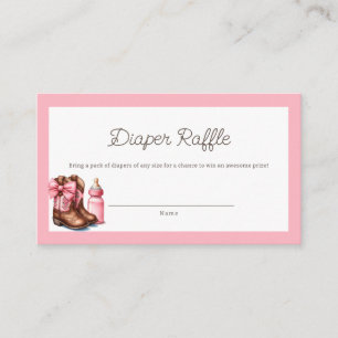 A Little Cowgirl Pink Western Rodeo Baby Shower Enclosure Card