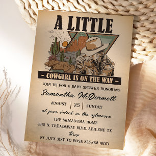 A Little Cowgirl Western Girl Baby Shower  Invitation