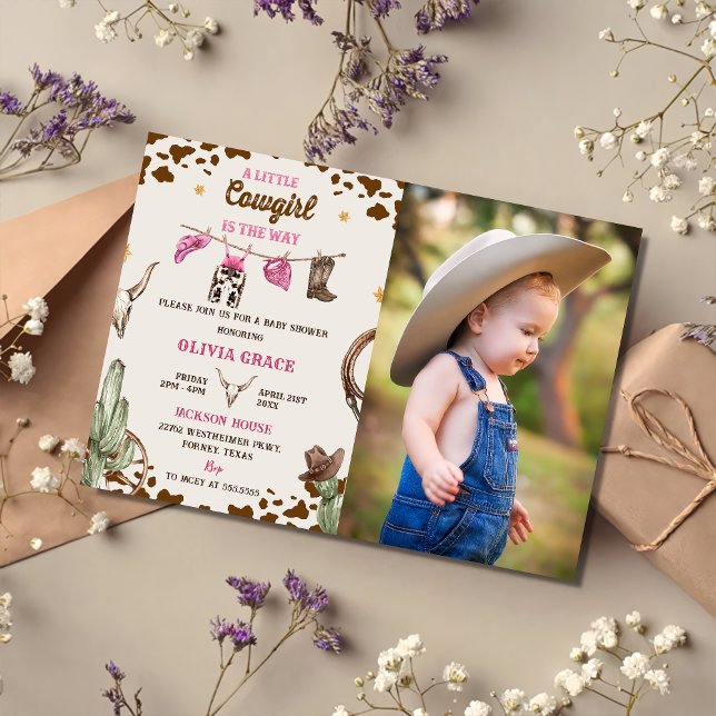 A Little Cowgirl Western Girl Baby Shower Party Invitation (Creator Uploaded)