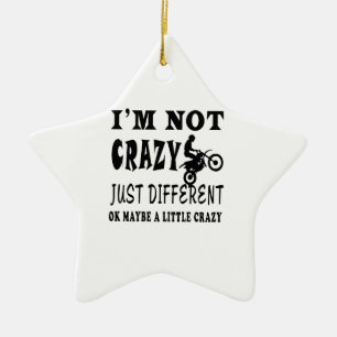 A Little Crazy for Motocross Ceramic Ornament