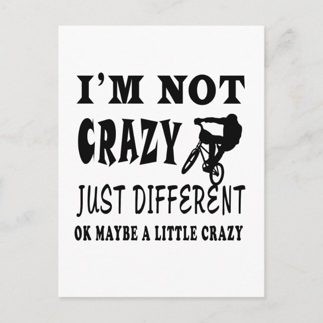 A Little Crazy for Mountain Biking Postcard (Front)