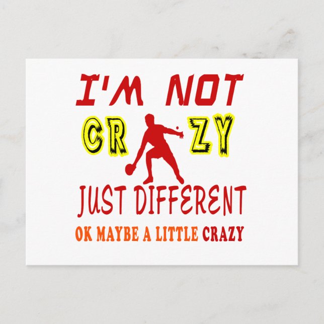 A Little Crazy for Table Tennis Postcard (Front)