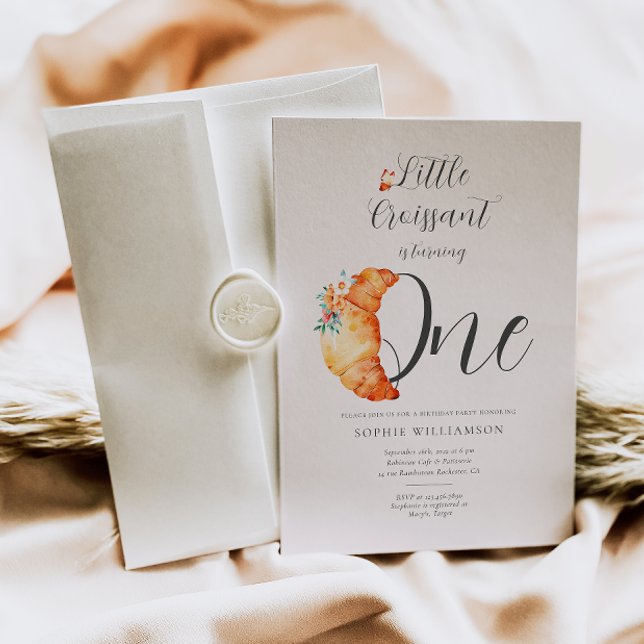 A Little Croissant First Birthday  Invitation (Creator Uploaded)