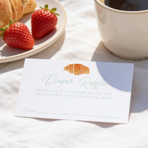 A Little Croissant Mint Diaper Raffle Baby Shower Enclosure Card