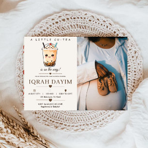 A Little Cu-Tea Boba Gender Neutral Baby Shower  Invitation