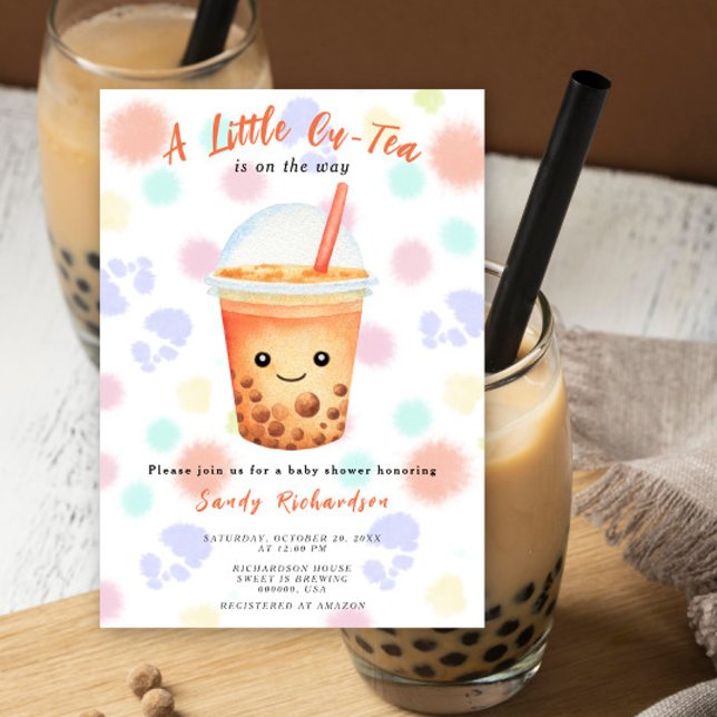A Little Cu-Tea Bubble Tea Baby Shower Invitation (Creator Uploaded)