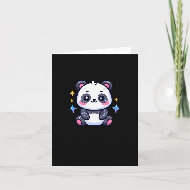 A Little Cute Panda Sticker  Card (Front)