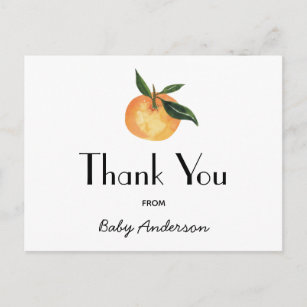 A Little Cutie Baby Shower by Mail Thank You Postcard