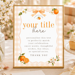 A Little Cutie Baby Shower Create Your Party Sign