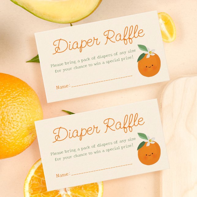 A Little Cutie Baby Shower Diaper Raffle Ticket Enclosure Card (Creator Uploaded)
