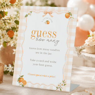A Little Cutie Baby Shower Game Guess How Many Pedestal Sign