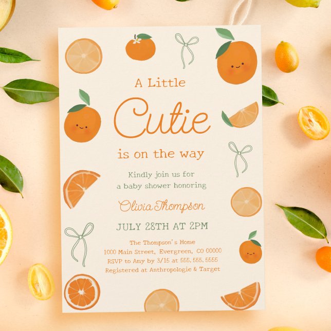 A Little Cutie Baby Shower Invitation (Creator Uploaded)