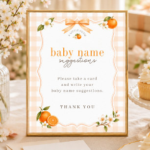 A Little Cutie Baby Shower Name Suggestion Sign