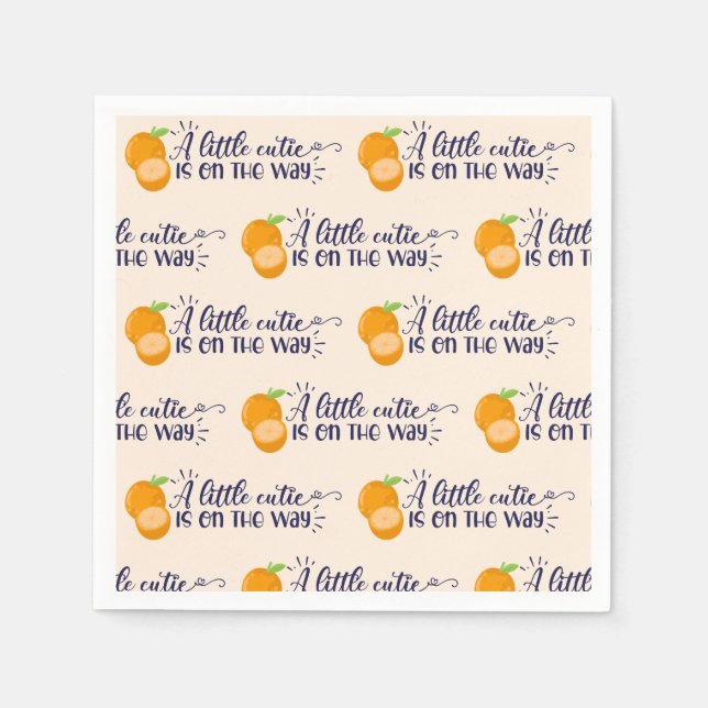 A Little Cutie Baby Shower Napkin (Front)