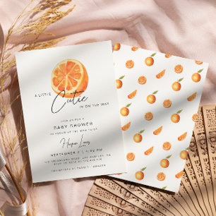 A little Cutie Baby Shower Oranges Invitation