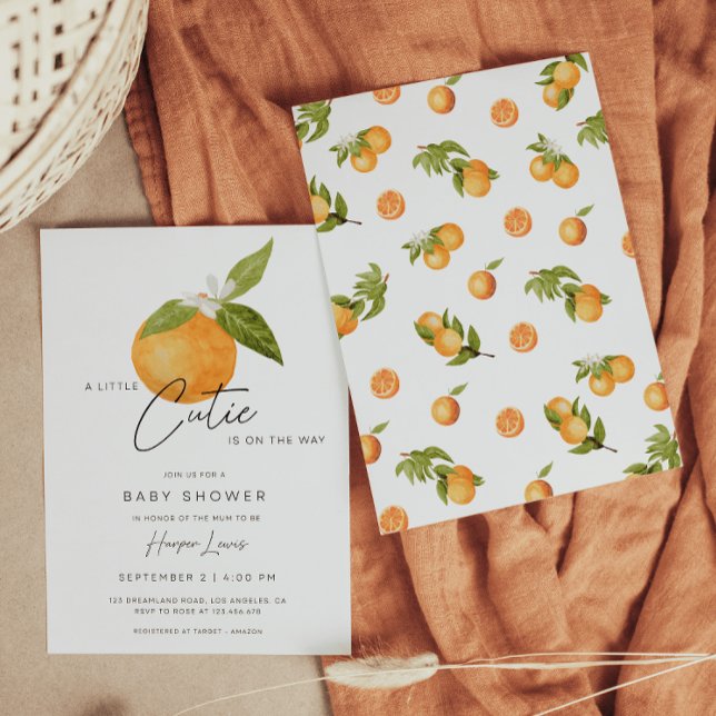 A little Cutie Baby Shower Oranges Invitation (Creator Uploaded)