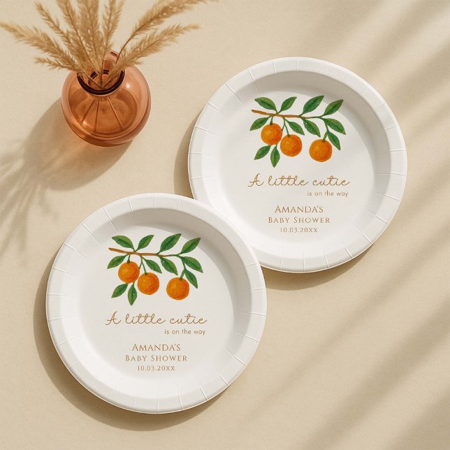 A Little Cutie Baby Shower Paper Plate (Creator Uploaded)