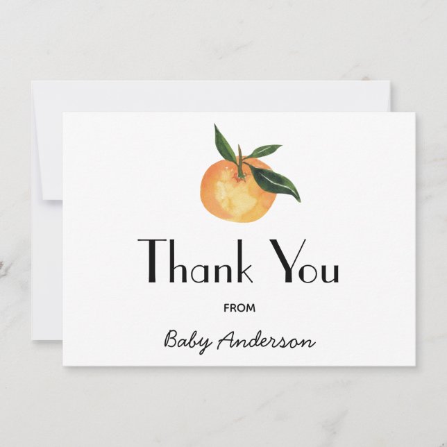 A Little Cutie Baby Shower Thank You Card (Front)