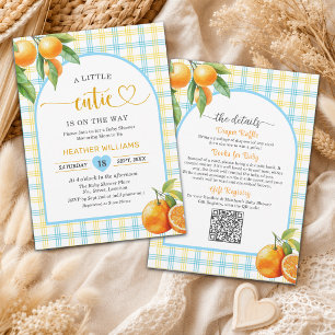A Little Cutie Blue All in One Baby Shower Invitation