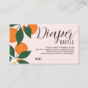A Little Cutie Botanical Citrus Orange Baby Shower Enclosure Card