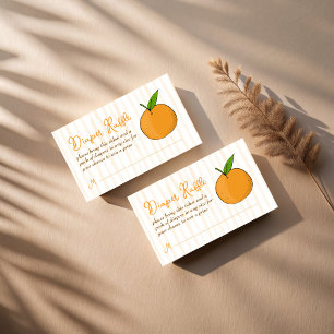 A little cutie citrus baby shower diaper raffle enclosure card