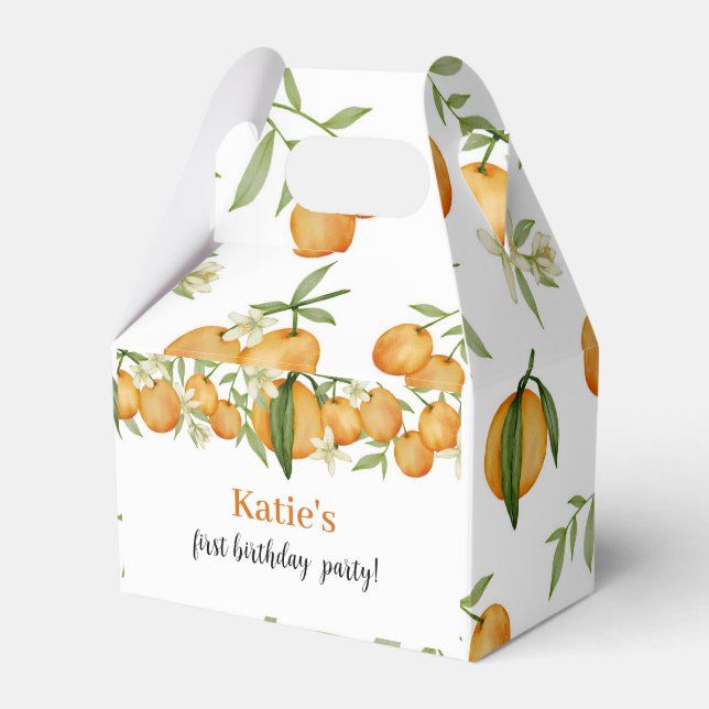 A Little Cutie Citrus Birthday Favour Box (Front Side)
