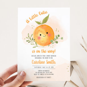 A Little Cutie Citrus Orange Baby Shower Invitation