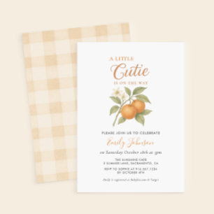 A Little Cutie Citrus Orange Baby Shower Invitation