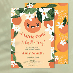 A little Cutie Citrus Orange Baby Shower Invitation