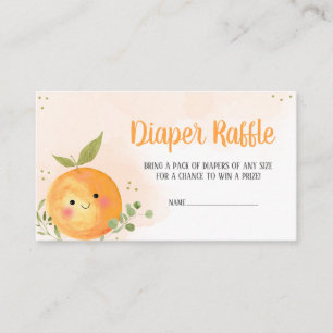 A Little Cutie Citrus Orange Diaper Raffle Enclosure Card
