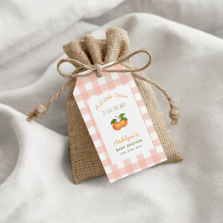 A Little Cutie Citrus Pink Baby Shower Gift Tag