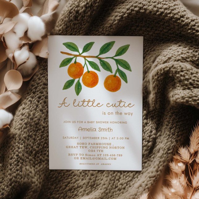 A Little Cutie Clementine Baby Shower  Invitation (Creator Uploaded)