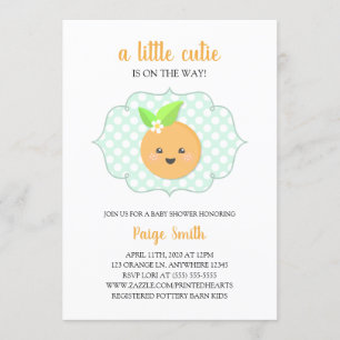 A Little Cutie Clementine Baby Shower - Orange Invitation