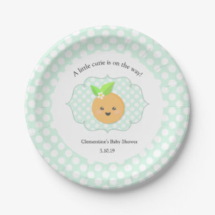A Little Cutie   Clementine Baby Shower Paper Plate