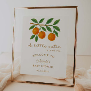 A Little Cutie Clementine Baby Shower Welcome Poster