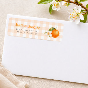 A Little Cutie Gingham Baby Shower Return Address Label