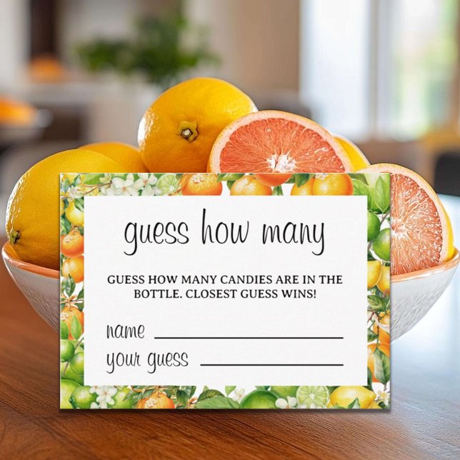 A Little Cutie Guess How Many Orange Enclosure Card (Creator Uploaded)