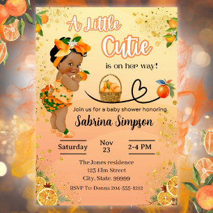 A little Cutie is on her Way Baby Shower Girl Invitation