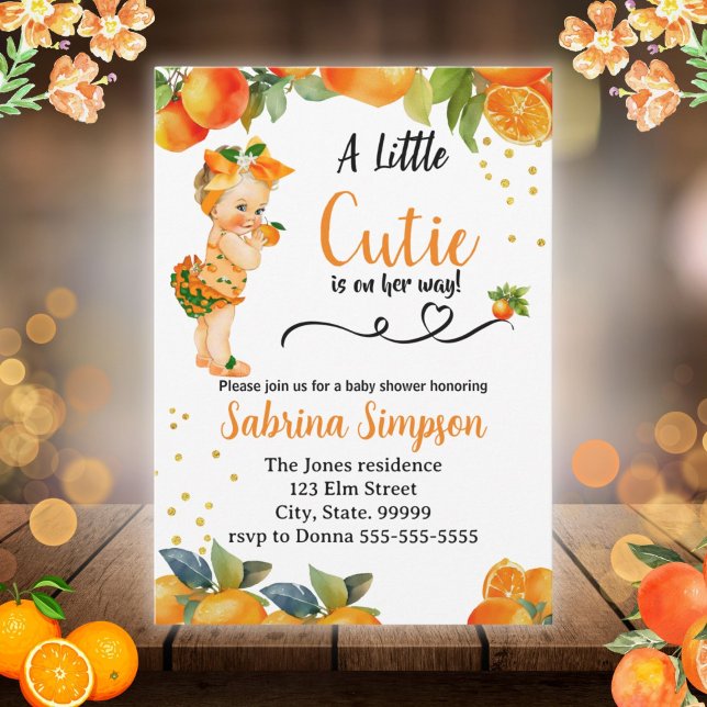 A little Cutie is on her Way Baby Shower Invite (Creator Uploaded)